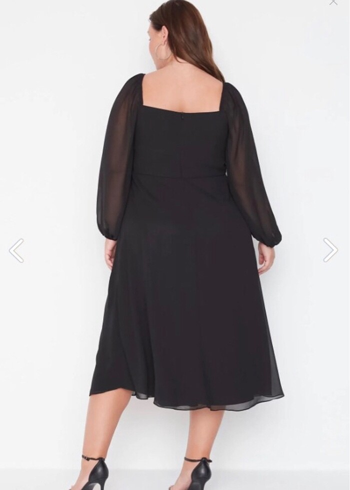 Büyük Beden Şifon Elbise - Görsel 2