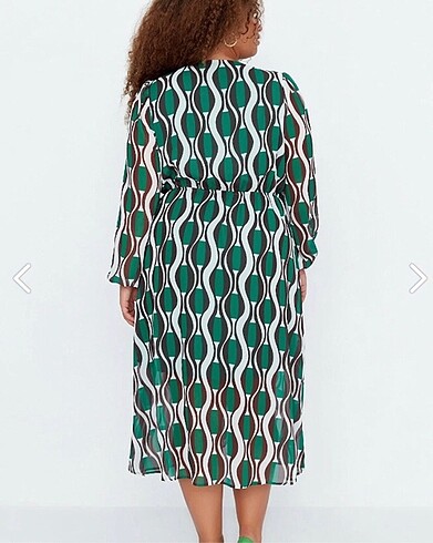 Büyük Beden Şifon Elbise - Görsel 2