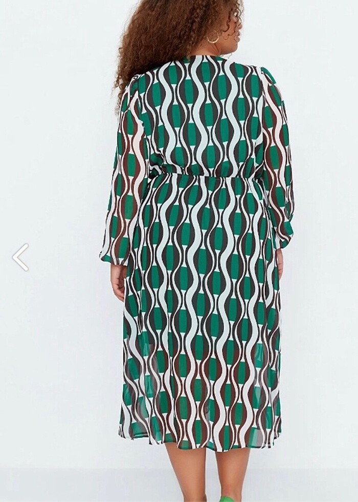 Büyük Beden Şifon Elbise - Görsel 2