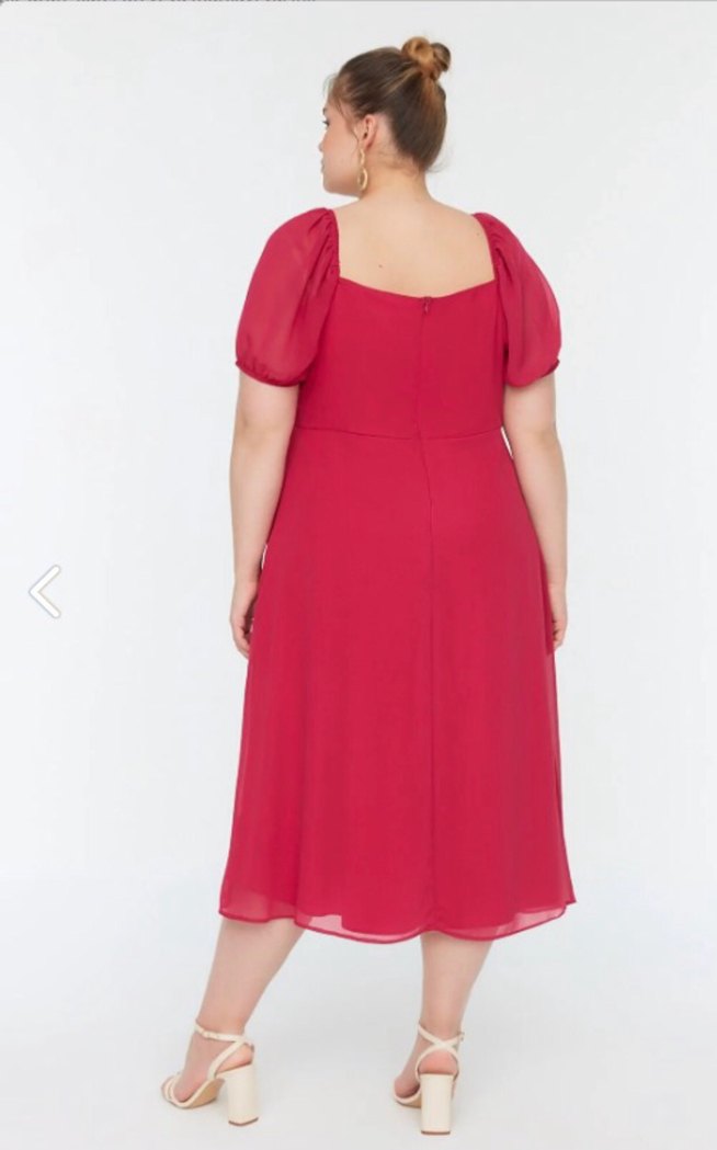 Trend Genç Büyük Beden Şifon Elbise - Görsel 2