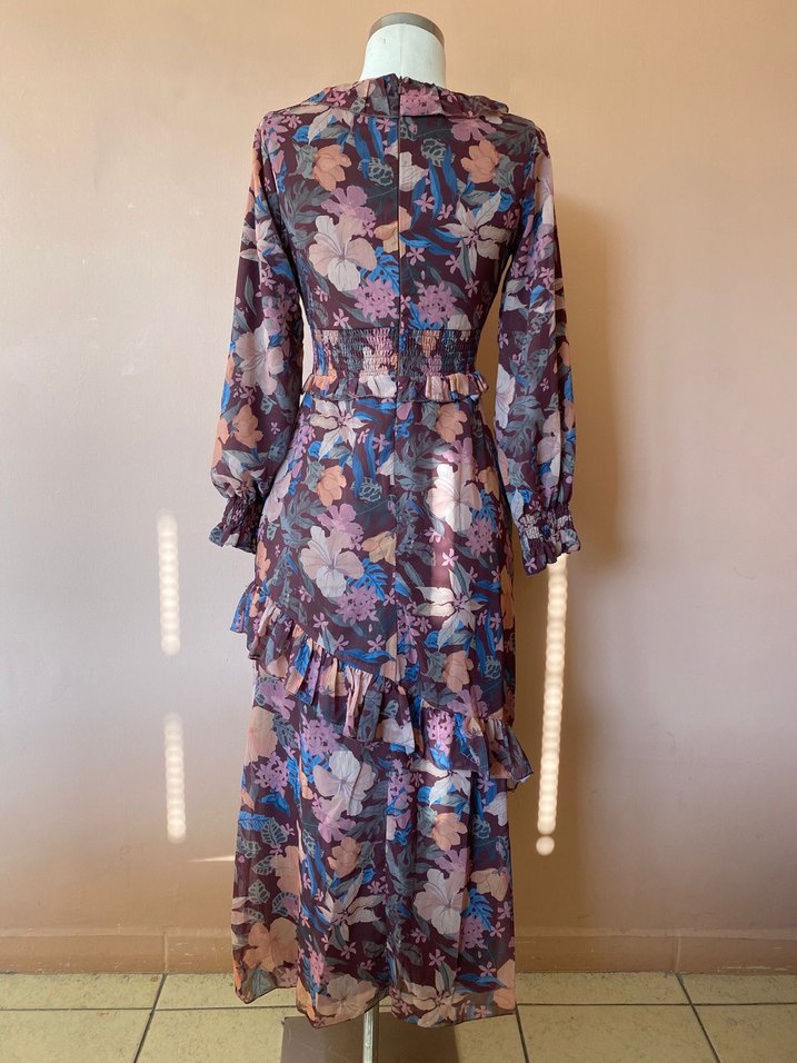 Trend Genç Tesettür Fırfırlı Uzun Elbise - Görsel 2