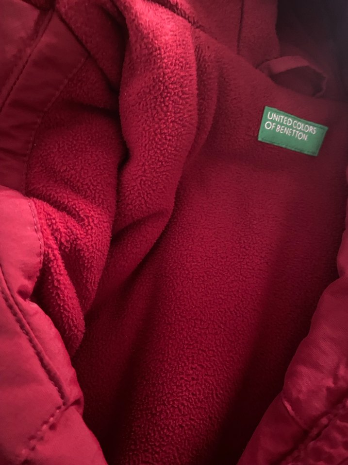 Benetton Kapüşonlu polarlı mont - Görsel 5