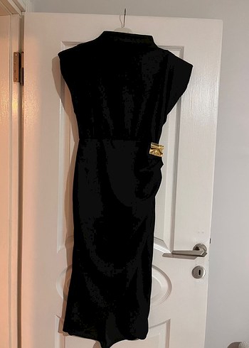 Siyah Kemer Detaylı Kalem Elbise - Görsel 2