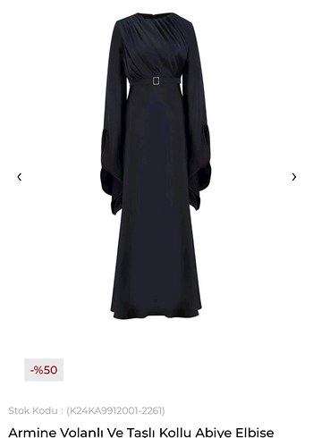 Armine Siyah Volanlı ve Taşlı Abiye Elbise - Görsel 3