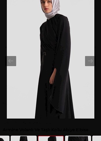 Armine Siyah Volanlı ve Taşlı Abiye Elbise - Görsel 4