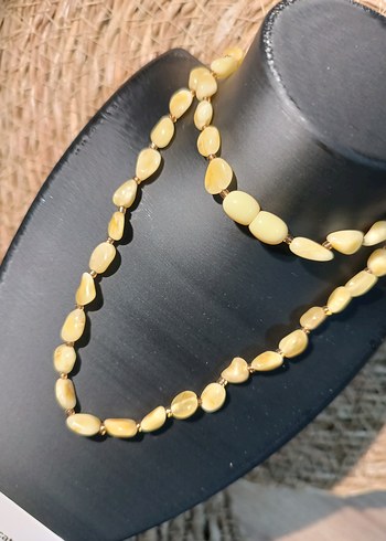 Orijinal Damla Kehribar Yetişkin & Yetişkin Çocuk Kolye - Görsel 2