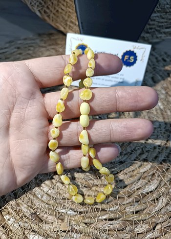 Orijinal Damla Kehribar Yetişkin & Yetişkin Çocuk Kolye - Görsel 3