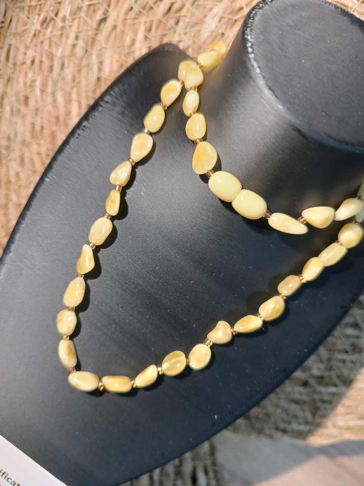 Orijinal Damla Kehribar Yetişkin & Yetişkin Çocuk Kolye - Görsel 2