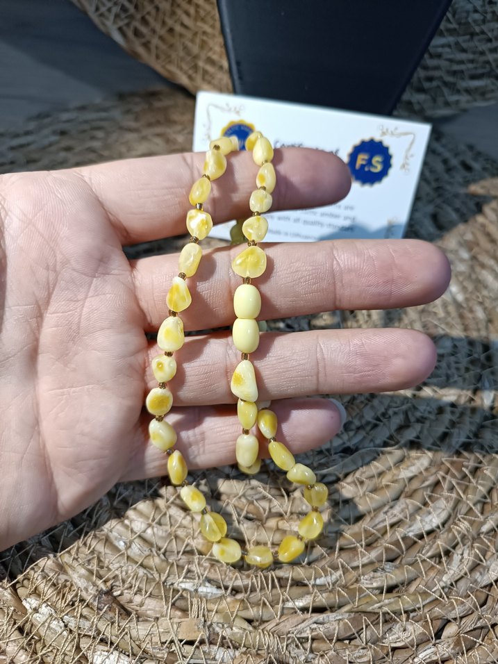 Orijinal Damla Kehribar Yetişkin & Yetişkin Çocuk Kolye - Görsel 3