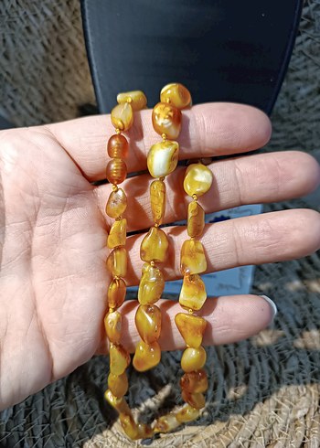 Orijinal Damla Kehribar Yetişkin Kolye - Görsel 3