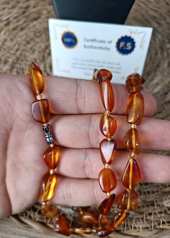 Orijinal Damla Kehribar Yetişkin Kolye - Görsel 3