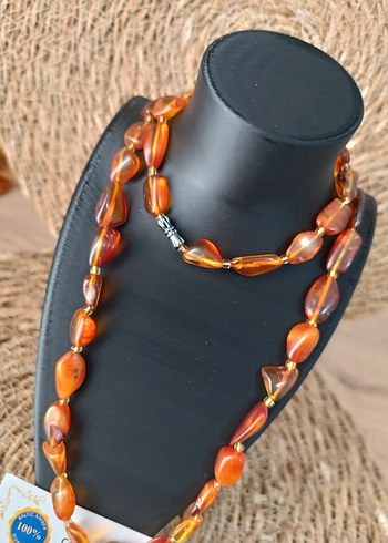 Orijinal Damla Kehribar Yetişkin Kolye - Görsel 2