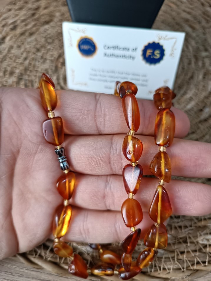 Orijinal Damla Kehribar Yetişkin Kolye - Görsel 3