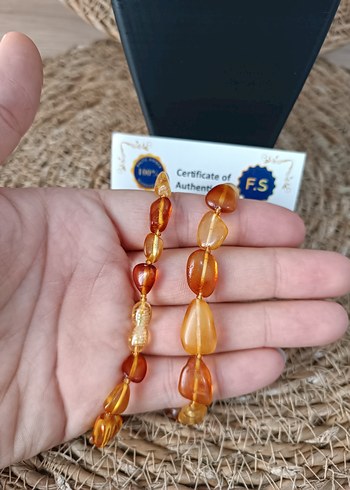 Orijinal Damla Kehribar Yetişkin Kolye - Görsel 3