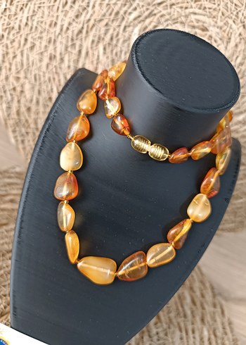 Orijinal Damla Kehribar Yetişkin Kolye - Görsel 2