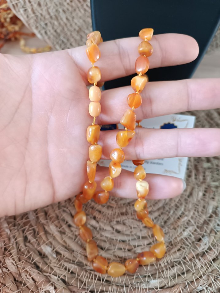 Orijinal Damla Kehribar Yetişkin Kolye - Görsel 3