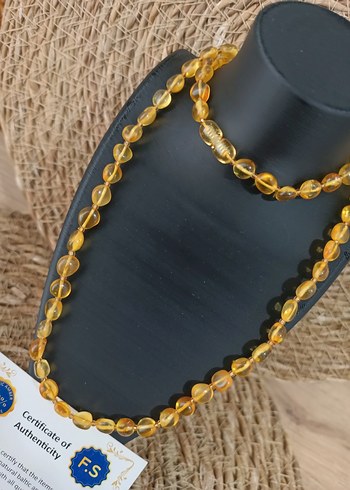 Orijinal Damla Kehribar Yetişkin Kolye - Görsel 2