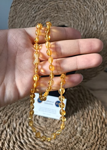 Orijinal Damla Kehribar Yetişkin Kolye - Görsel 3