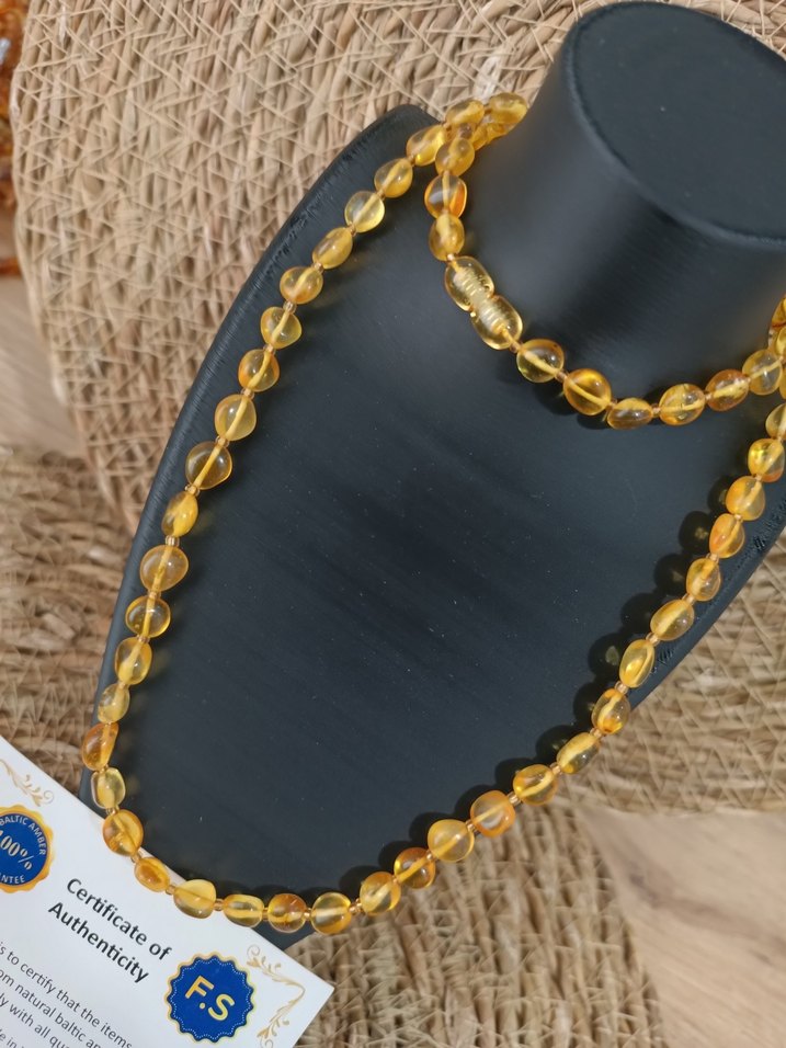 Orijinal Damla Kehribar Yetişkin Kolye - Görsel 2