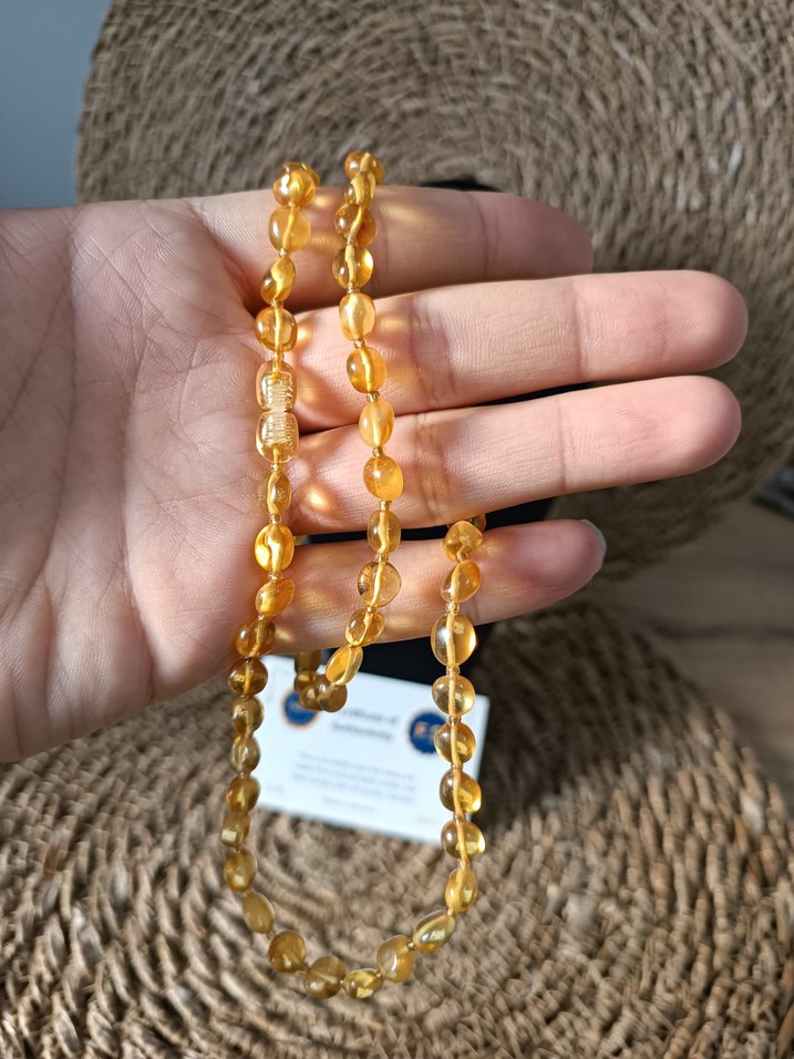 Orijinal Damla Kehribar Yetişkin Kolye - Görsel 3