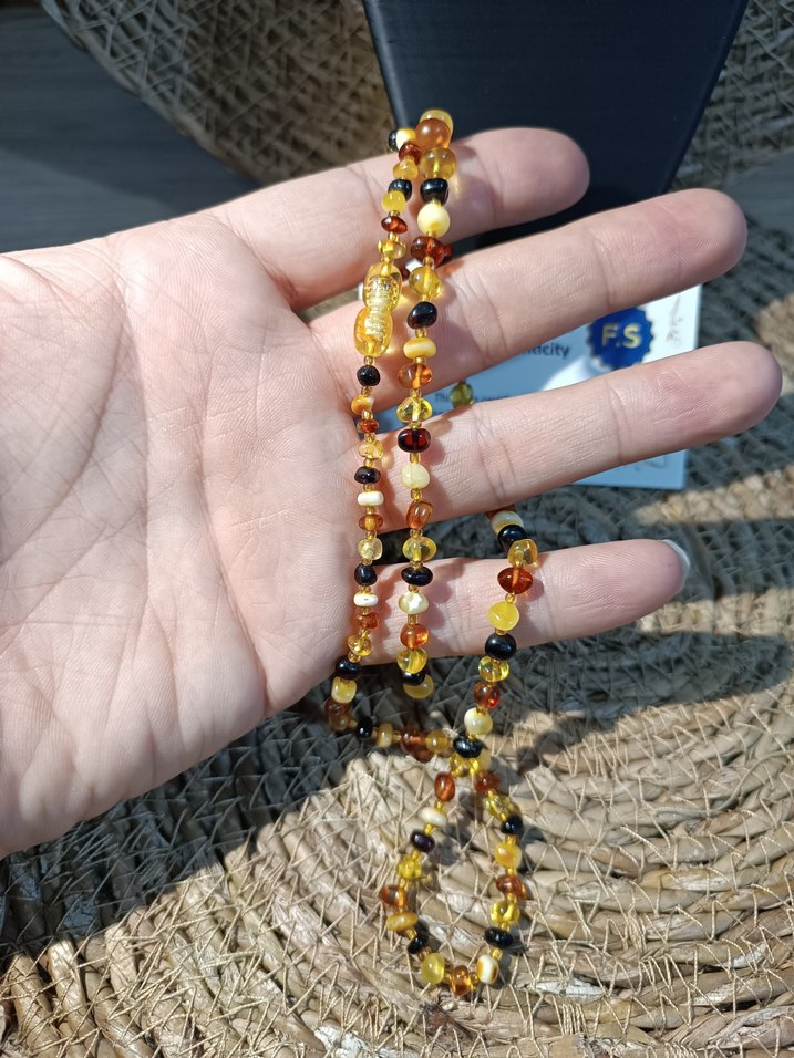 Orijinal Damla Kehribar Yetişkin Bayan Kolye - Görsel 3