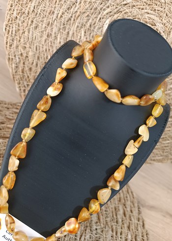 Orijinal Damla Kehribar Yetişkin Kolye - Görsel 2