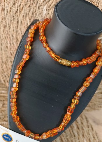 Orijinal Damla Kehribar Yetişkin Kolye - Görsel 2