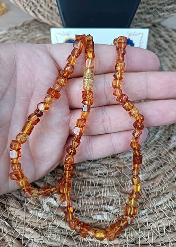 Orijinal Damla Kehribar Yetişkin Kolye - Görsel 3