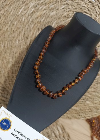 Orijinal Damla Kehribar Çocuk Kolye - Görsel 2