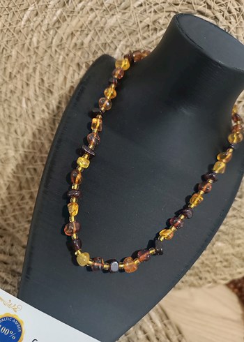 Orijinal Damla Kehribar Çocuk Kolye - Görsel 2