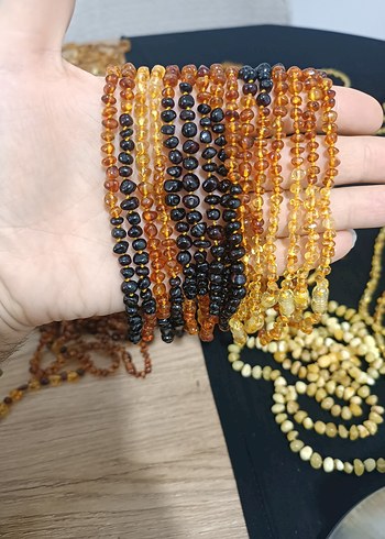 Orijinal Damla Kehribar Bebek Kolye - Görsel 4