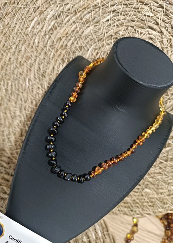 Orijinal Damla Kehribar Bebek Kolye - Görsel 2