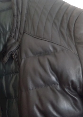 Pierre Cardin Siyah Deri Biker Mont, Fermuarlı, Dar Kesim