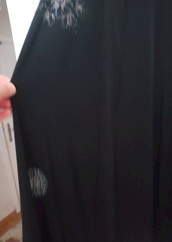 Uzun Siyah Nakışlı Gotik Kadın dış giyim - Görsel 7