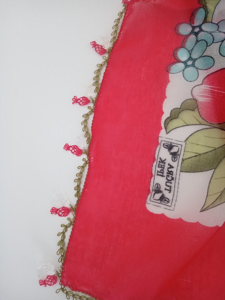 Dantel Detaylı Renkli Bohem Kadın Fuları - Görsel 2