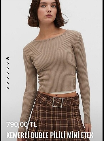 Stradivarius Kemerli Pilili Mini Etek