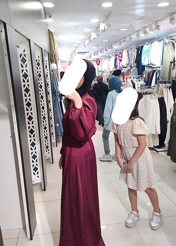 Zara Bordo Uzun Kollu Salaş Elbise