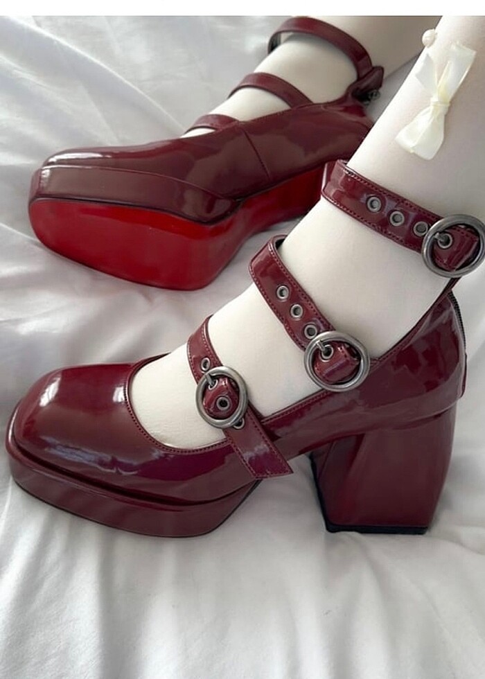 Gothic gotik Mary jane kalın topuklu - Görsel 3