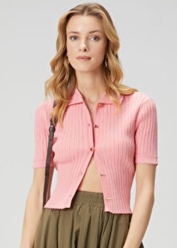 Beymen club Kadın  için Düğmeli Pembe Polo Tişört  s beden - Görsel 4