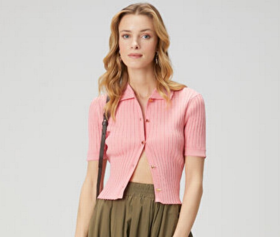 Beymen club Kadın  için Düğmeli Pembe Polo Tişört  s beden - Görsel 4