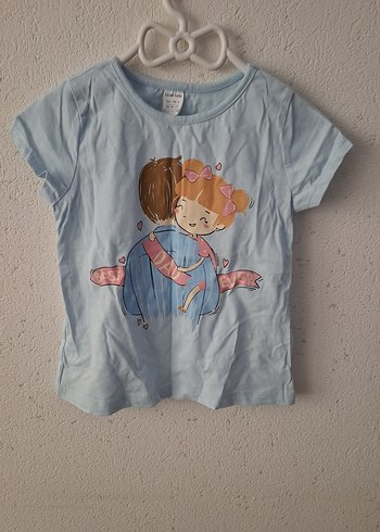 Kız Çocuk Pembe Baskılı Kısa Kollu Tişört - Görsel 2