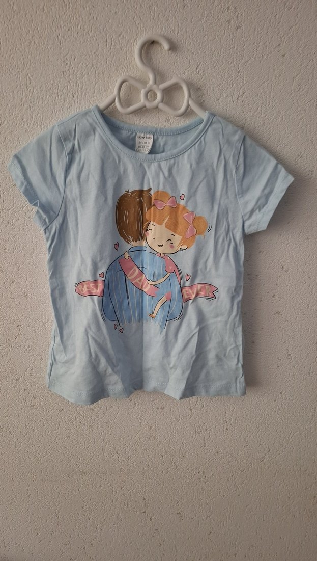 Kız Çocuk Pembe Baskılı Kısa Kollu Tişört - Görsel 2