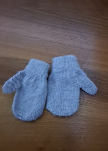 Kız Çocuk Gri Örgü Eldiven - Görsel 2