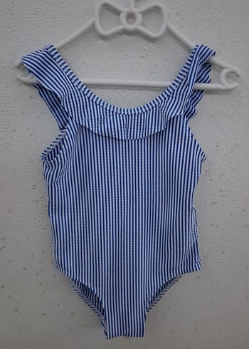 Mavi Çizgili Fırfırlı Bebek Kız Body - Görsel 2