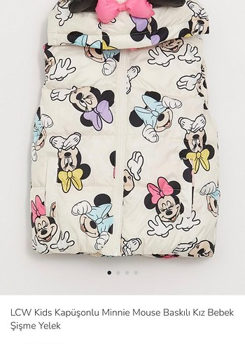 Kız Çocuk Kapüşonlu Baskılı Pembe Yelek - Görsel 4