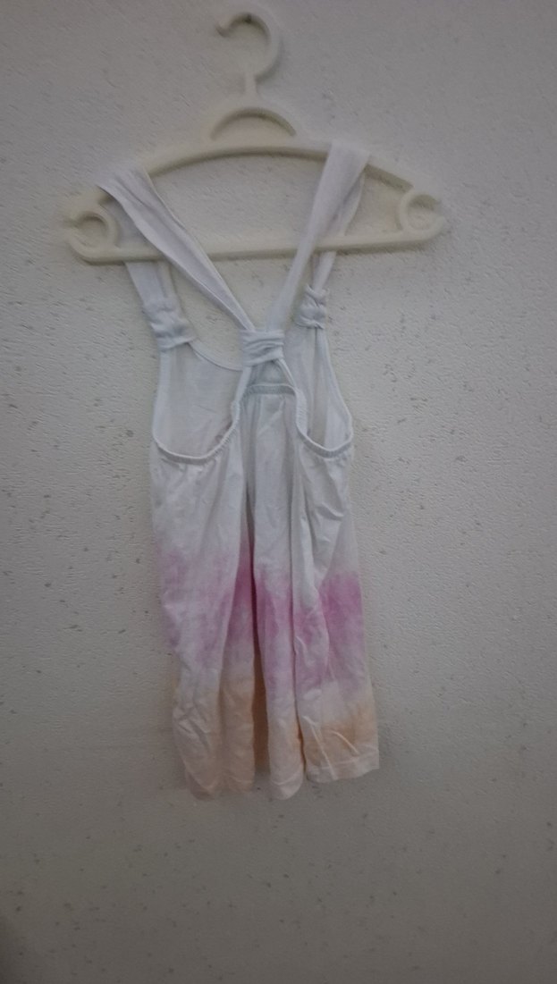 Kız Çocuk Pembe Halter Yaka Batik Tişört - Görsel 2