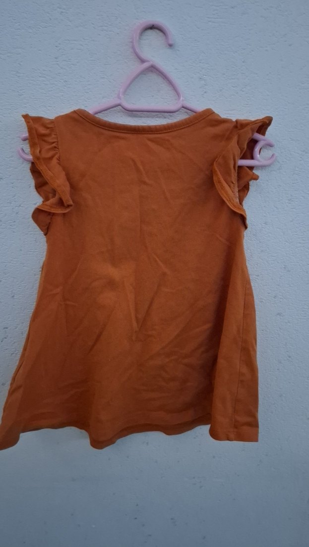 Kız Çocuk Nakışlı Kahverengi Bohem Elbise - Görsel 2