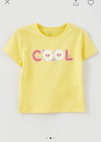 Sarı Kız Çocuk Kısa Kollu Baskılı Tişört - Görsel 3