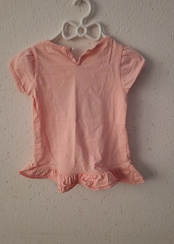 Kız Çocuk Pembe Fırfırlı Tişört - Görsel 2