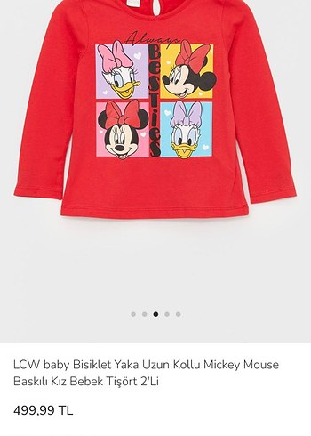 Kız Çocuk Uzun Kollu Baskılı Kırmızı Tişört - Görsel 4